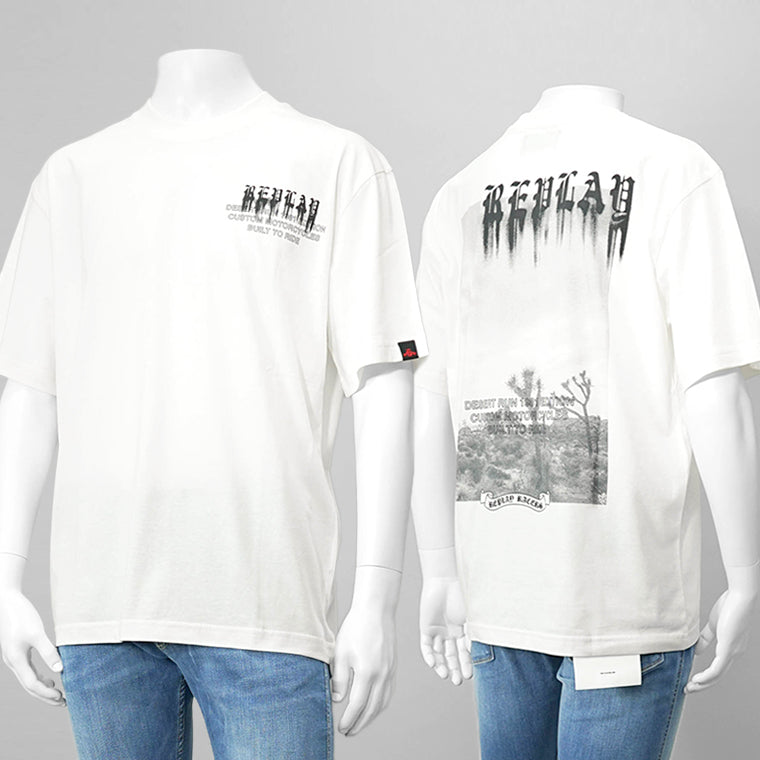 【SUMMER FINAL SALE】 REPLAY メンズ Tシャツ M3054 2660 オフホワイト 011