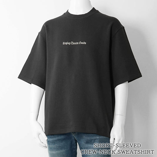 【2026SS SUMMER SALE】REPLAY メンズ スウェットTシャツ SHORT SLEEVED CREW NECK SWEATSHIRT M3316 23802 ブラック 098