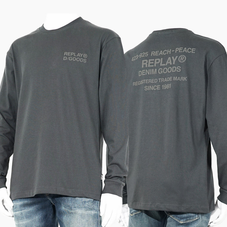REPLAY メンズ 長袖Tシャツ M3357 22662 ダークグレー 293