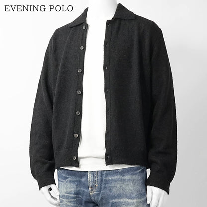 OUR LEGACY メンズ カーディガン EVENING POLO M4213ECFSE ブラック BLACK FUZZY ALPACA