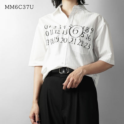MM6 Maison Margiela KIDS キッズ シャツ MM6C37U M60947 MM07H ホワイト ブルー M6C44