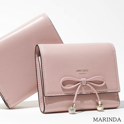 JIMMY CHOO レディース 3つ折り財布 MARINDA KHD ローズ ライトゴールド ROSE LIGHT GOLD