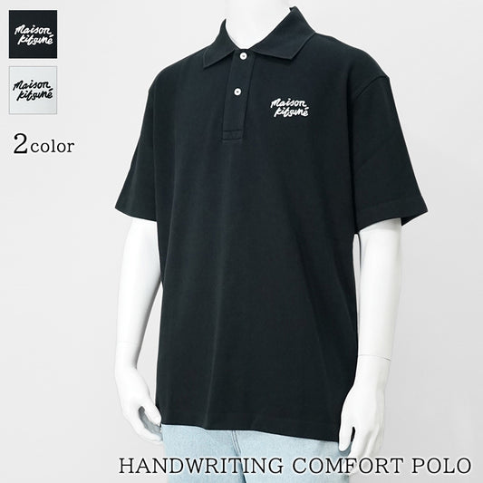【SUMMER FINAL SALE】 MAISON KITSUNE メンズ ポロシャツ HANDWRITING COMFORT POLO MM00201 KJ7010 2カラー