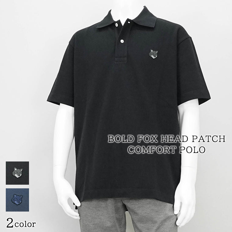 MAISON KITSUNE メンズ ポロシャツ BOLD FOX HEAD PATCH COMFORT POLO MM00210 KJ7010 2カラー