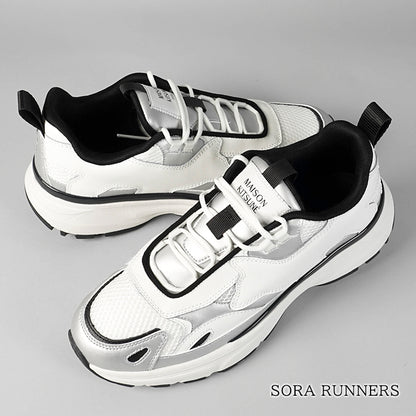 MAISON KITSUNE メンズ スニーカー SORA RUNNERS MM04803 LR0060 SILVER WHITE シルバー ホワイト 0371
