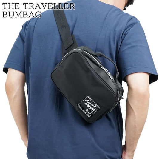 MAISON KITSUNE メンズ レディース ベルトバッグ THE TRAVELLER BUMBAG MM05162 WQ1001 BLACK ブラック P199