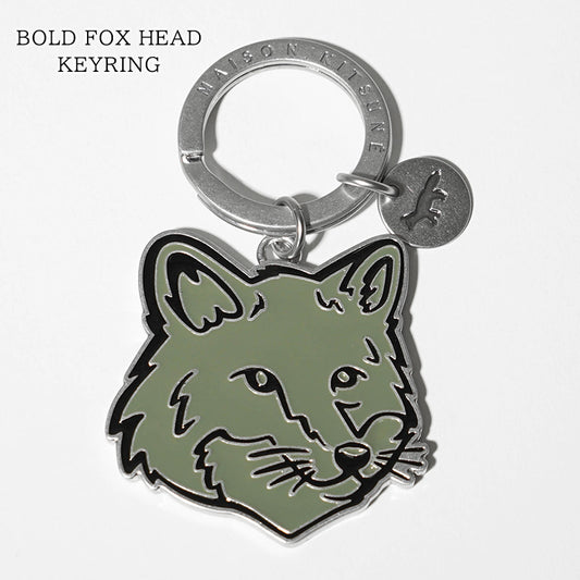 MAISON KITSUNE メンズ レディース キーリング BOLD FOX HEAD KEYRING MM06904 AM1002 BAY LEAF 0079