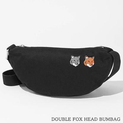 MAISON KITSUNE メンズ レディース ショルダーバッグ DOUBLE FOX HEAD BUMBAG MRUBT20 WW0096 ANTHRACITE P190