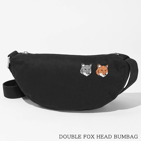MAISON KITSUNE メンズ レディース ショルダーバッグ DOUBLE FOX HEAD BUMBAG MRUBT20 WW0096 ANTHRACITE P190