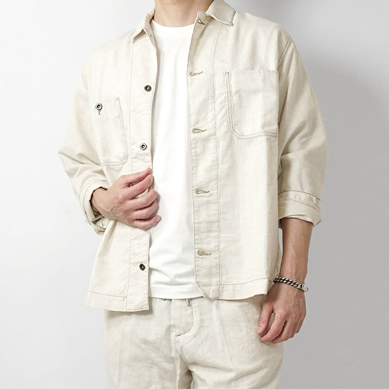 REPLAY メンズ シャツブルゾン MV864E 23807A アイボリー 200