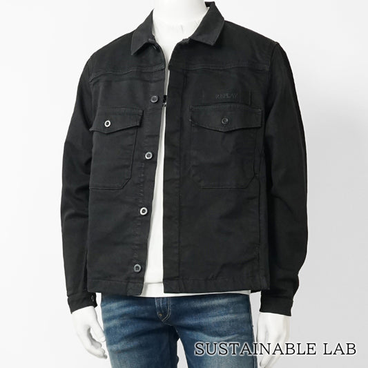 REPLAY メンズ デニムジャケット SUSTAINABLE LAB MV876 20307A ブラック 098