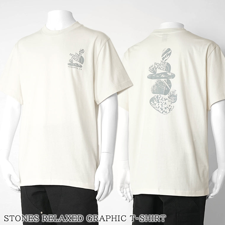 THE NORTH FACE メンズ Tシャツ STONES RELAXED GRAPHIC T SHIRT NF0A8G9R WHITE DUNE ホワイト系 QLI