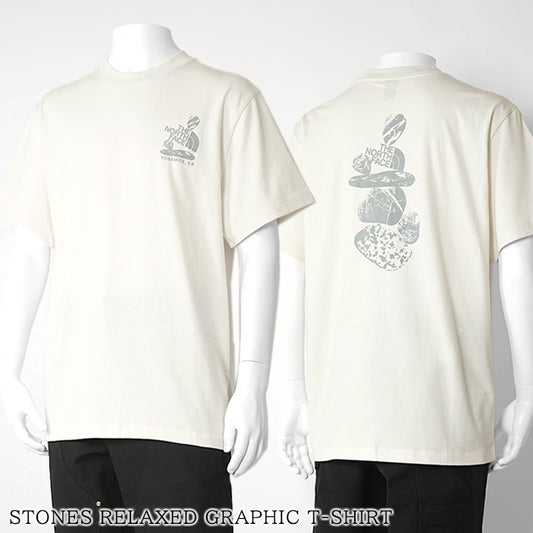 THE NORTH FACE メンズ Tシャツ STONES RELAXED GRAPHIC T SHIRT NF0A8G9R WHITE DUNE ホワイト系 QLI