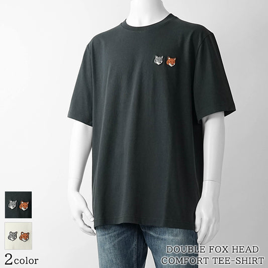 【2026SS SUMMER SALE】MAISON KITSUNE メンズ Tシャツ DOUBLE FOX HEAD COMFORT TEE SHIRT OM011CF KJ7025 2カラー