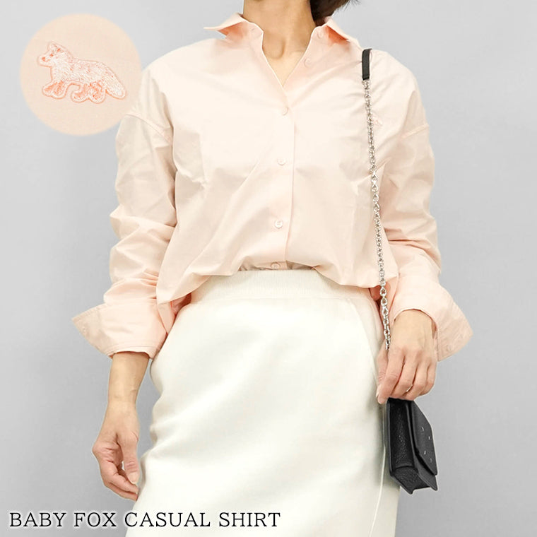 MAISON KITSUNE レディース シャツ BABY FOX CASUAL SHIRT OW00401 WC5042 PALE PINK ペールピンク 0169