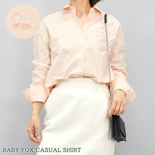 MAISON KITSUNE レディース シャツ BABY FOX CASUAL SHIRT OW00401 WC5042 PALE PINK ペールピンク 0169