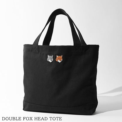 MAISON KITSUNE メンズ レディース トートバッグ DOUBLE FOX HEAD TOTE OW511CF WW0096 ANTHRACITE P190