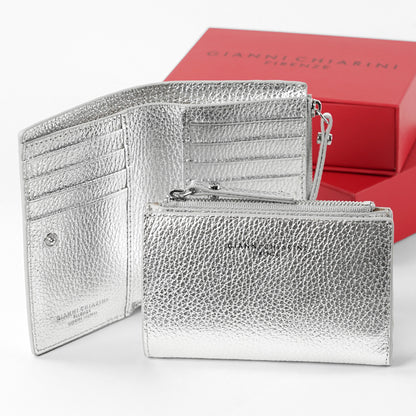 GIANNI CHIARINI レディース 2つ折り財布 PF6003 GRN LM SILVER シルバー 0406
