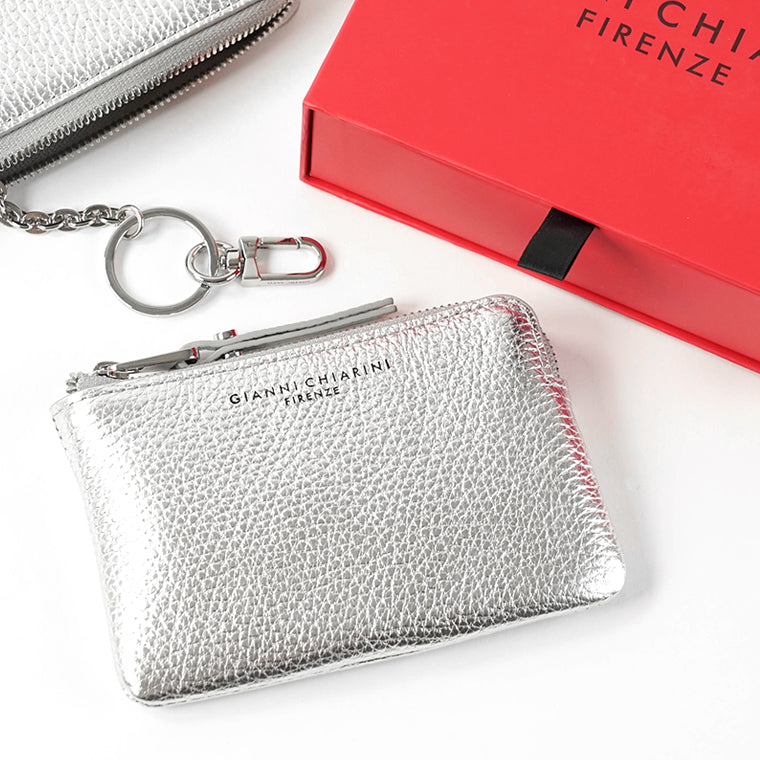 GIANNI CHIARINI レディース コイン＆カードケース PF8179B GRN LM SILVER シルバー 0406