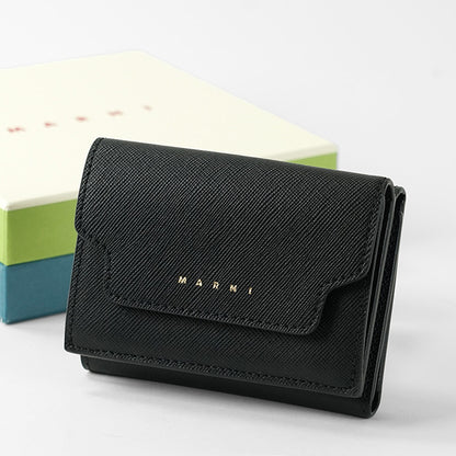 MARNI レディース 3つ折り財布 PFMO0124U0 LV520 ブラック Z360N