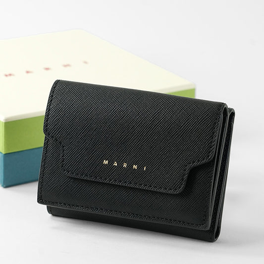 MARNI レディース 3つ折り財布 PFMO0124U0 LV520 ブラック Z360N
