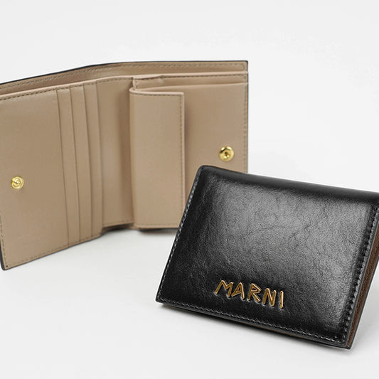 MARNI レディース 2つ折り財布 PFMOQ14Q16 P8914 ブラック 00N99