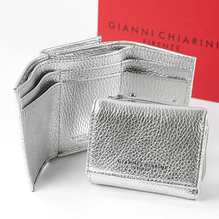 GIANNI CHIARINI レディース 3つ折り財布 PFW5065 GRN LM SILVER シルバー 0406
