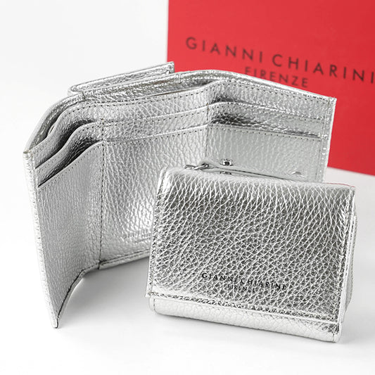 GIANNI CHIARINI レディース 3つ折り財布 PFW5065 GRN LM SILVER シルバー 0406