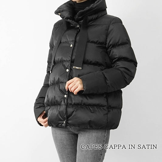【2025AW FINAL CLEARANCE】 HERNO レディース ダウンジャケット CAPES CAPPA IN SATIN PI001936D 12170Z ブラック 9300
