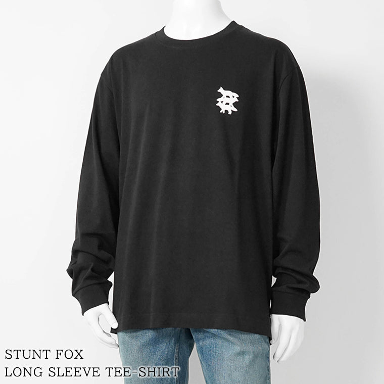 MAISON KITSUNE メンズ 長袖Tシャツ STUNT FOX LONG SLEEVE TEE SHIRT PM00104 KJ0119 BLACK ブラック P199