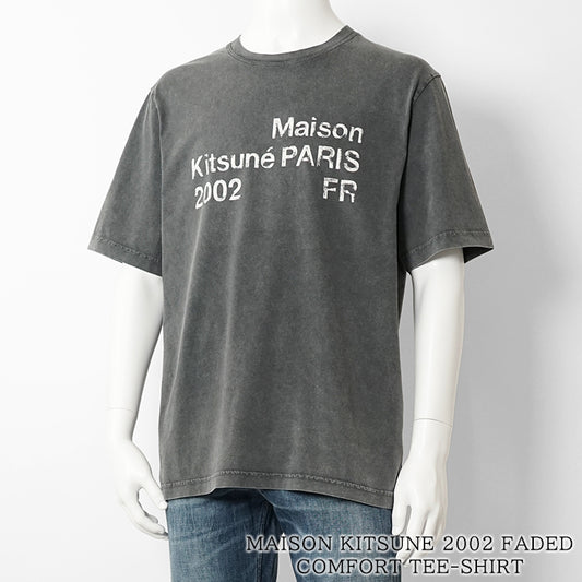【2026SS SUMMER SALE】MAISON KITSUNE メンズ Tシャツ MAISON KITSUNE 2002 FADED COMFORT TEE SHIRT PM00124 KJ7036 BLACK FADED フェイデッド ブラック 0519