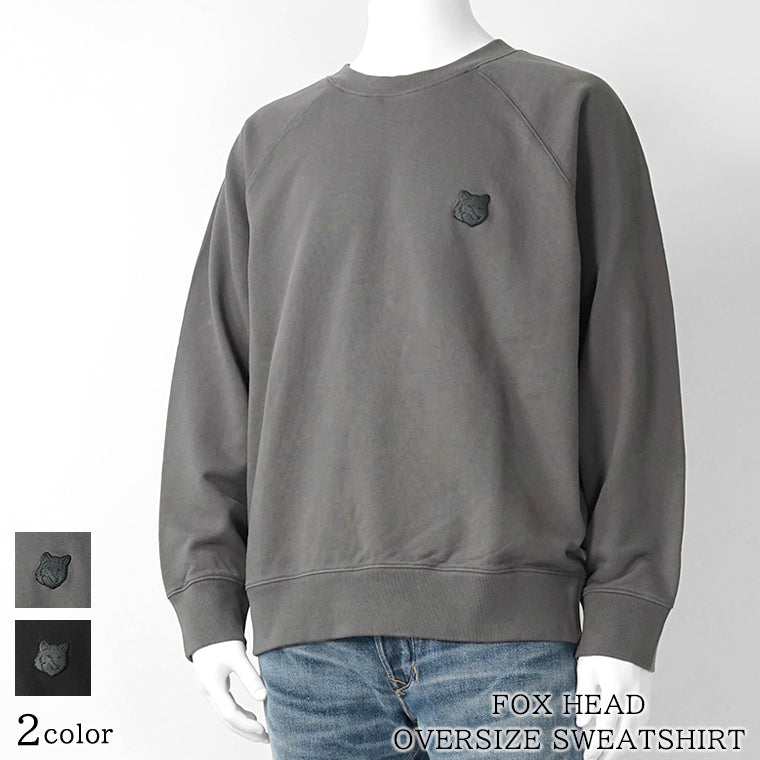 MAISON KITSUNE メンズ スウェットシャツ FOX HEAD OVERSIZE SWEATSHIRT PM00306 KM0340 2カラー