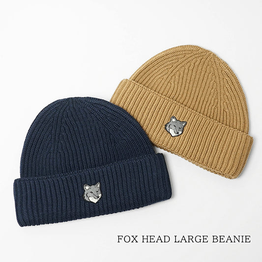 MAISON KITSUNE メンズ レディース ニットキャップ FOX HEAD LARGE BEANIE PM06112 KT1022 2カラー