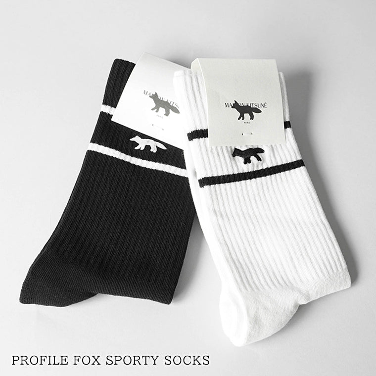 MAISON KITSUNE メンズ ソックス PROFILE FOX SPORTY SOCKS PM06401 KT1173 2カラー