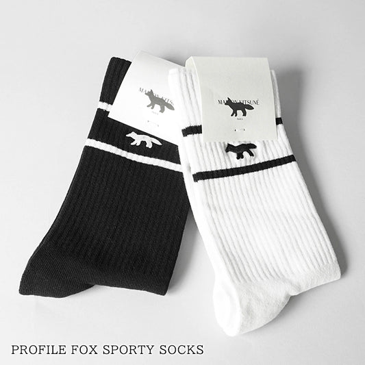 MAISON KITSUNE メンズ ソックス PROFILE FOX SPORTY SOCKS PM06401 KT1173 2カラー