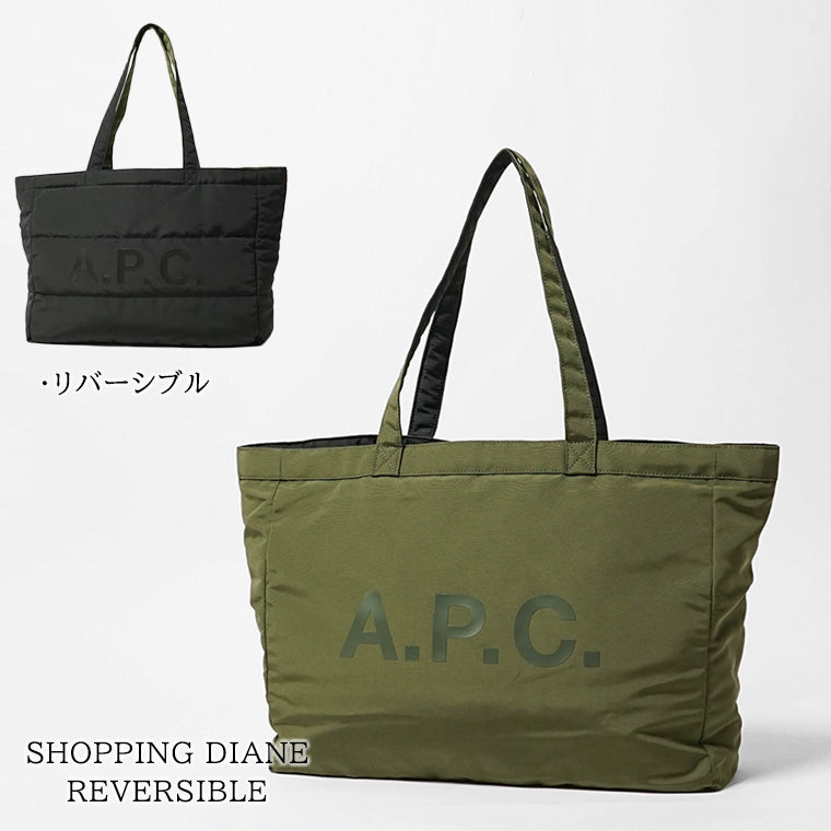 A.P.C. メンズ レディース トートバッグ SHOPPING DIANE REVERSIBLE PSALL M61893 KAKI NOIR ブラック カーキ TJD