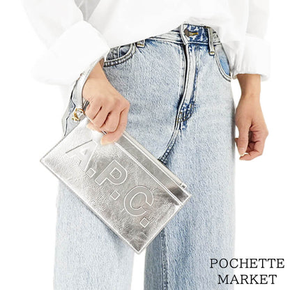 A.P.C. レディース クラッチバッグ POCHETTE MARKET PUABK M63566 ARGENT シルバー RAB