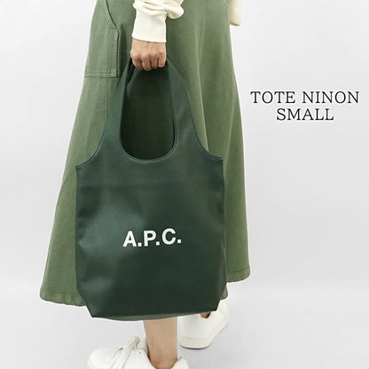 A.P.C. レディース メンズ トートバッグ TOTE NINON SMALL PUABO M61861 VERT FONCE ダークグリーン KAF