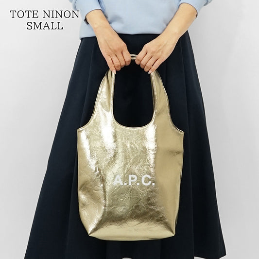 A.P.C. レディース メンズ トートバッグ TOTE NINON SMALL PUABZ M61861 OR PALE ペールゴールド RAN