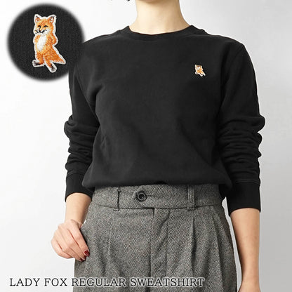 MAISON KITSUNE レディース スウェットシャツ LADY FOX REGULAR SWEATSHIRT PW00320 KM0340 BLACK ブラック P199
