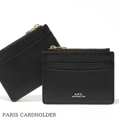 A.P.C. レディース メンズ カード＆コインケース PARIS CARDHOLDER PXAWV F63670 NOIR ブラック LZZ