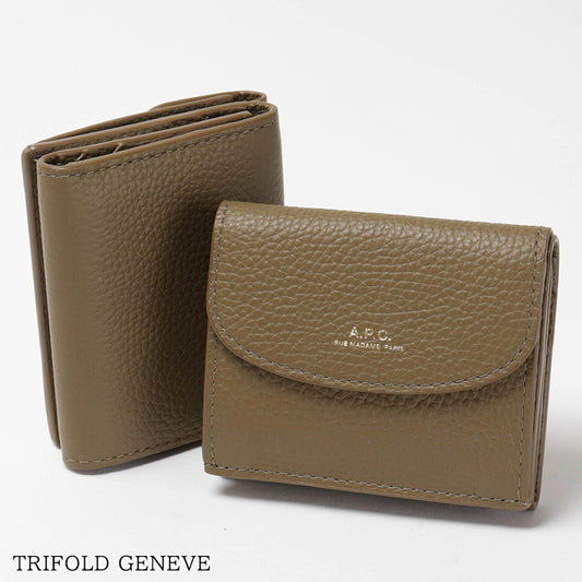 A.P.C. レディース メンズ 3つ折り財布 TRIFOLD GENEVE PXCBC F63483 TERRE オークル CAW