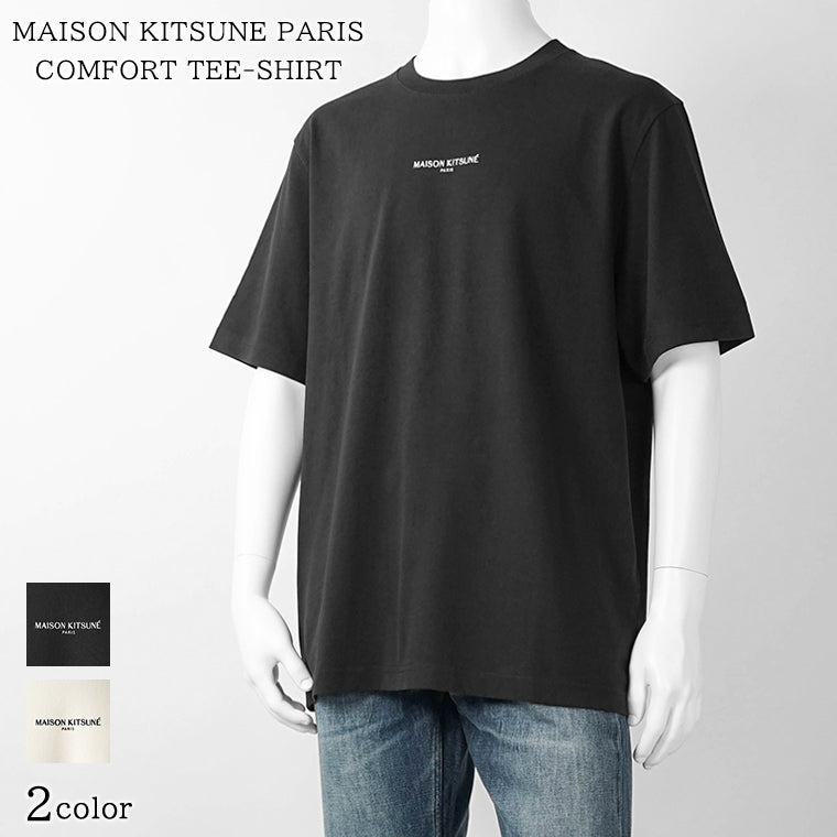 【2026SS SUMMER SALE】MAISON KITSUNE メンズ Tシャツ MAISON KITSUNE PARIS COMFORT TEE SHIRT QM00100 KJ7025 2カラー