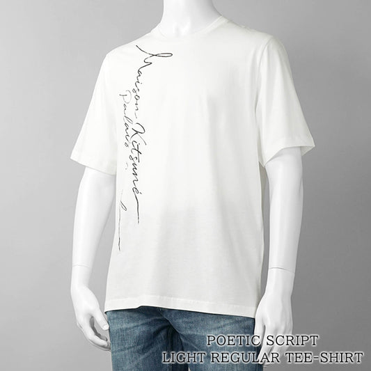 【2026SS SUMMER SALE】MAISON KITSUNE メンズ Tシャツ POETIC SCRIPT LIGHT REGULAR TEE SHIRT QM00113 KJ7036 WHITE オフホワイト P100