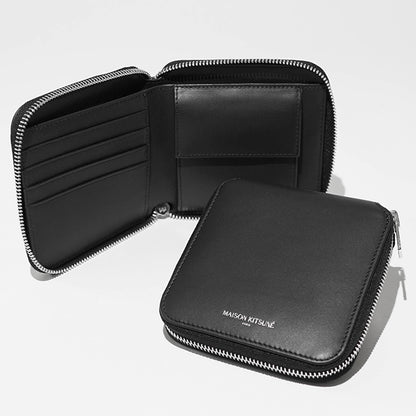 MAISON KITSUNE メンズ 2つ折り財布 QU05701 LR0072 BLACK ブラック P199