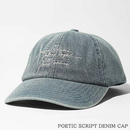 MAISON KITSUNE メンズ レディース キャップ POETIC SCRIPT DENIM CAP QU06103 WD4025 WASHED INDIGO ウォッシュブルー P471