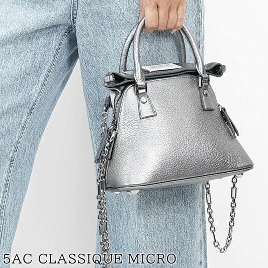 Maison Margiela レディース ショルダーバッグ 5AC CLASSIQUE MICRO S56WG0081 P6749 METALLIC GREY メタリックグレー H3809