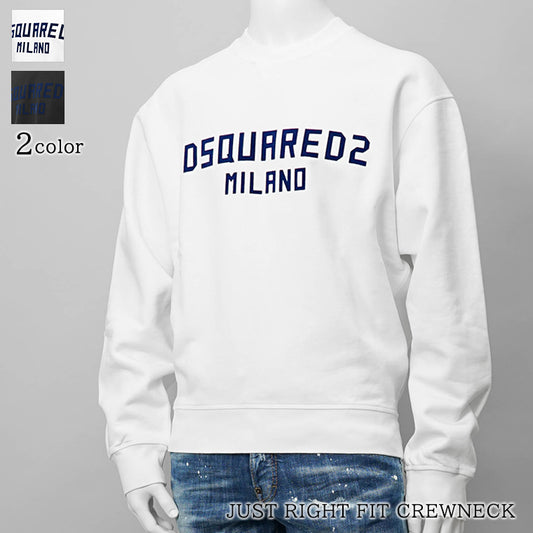 DSQUARED2 メンズ スウェットシャツ JUST RIGHT FIT CREWNECK S74GU0889 D25015 2カラー