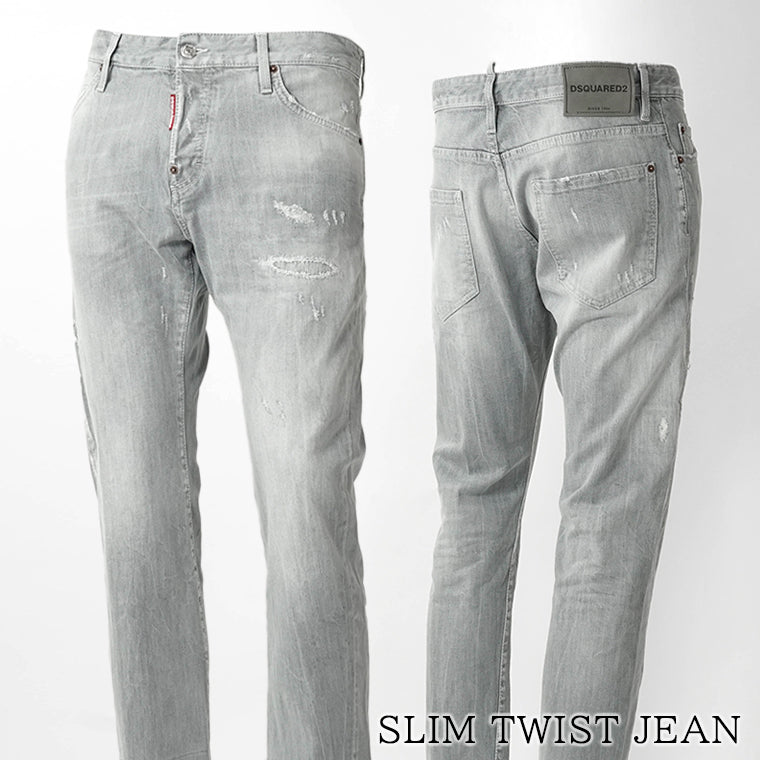 DSQUARED2 メンズ ジーンズ SLIM TWIST JEAN S74LB1870 S30260 ウォッシュグレー 852