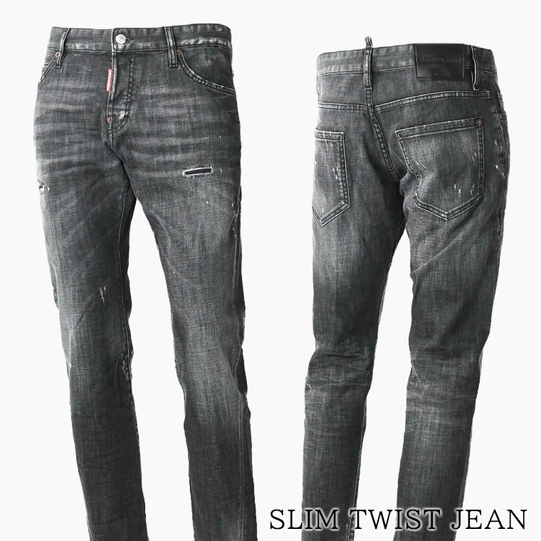 DSQUARED2 メンズ ジーンズ SLIM TWIST JEAN S74LB1912 S30357 ウォッシュブラック 900